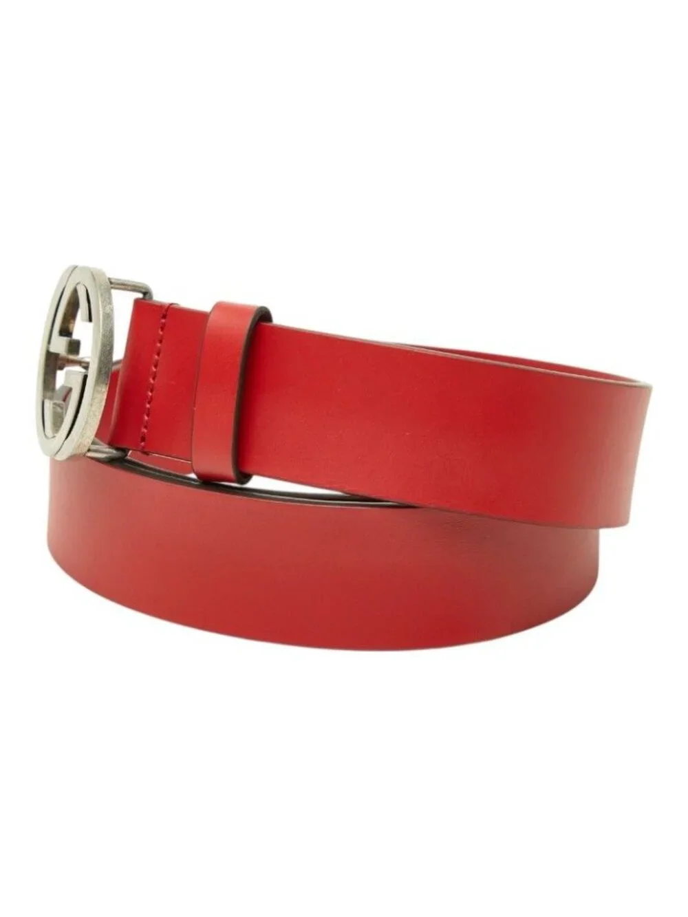 Gucci Interlocking G 95/38 Red Leather Belt
